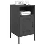 vidaXL Table de chevet noir 36x39x68 cm acier