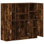 vidaXL Ensemble d'armoires de cuisine 3 Pièces chêne fumé