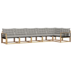 vidaXL Ensemble de canapés d'extérieur 6 pc Blanc et gris clair