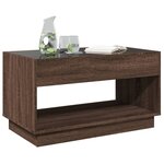 vidaXL Table basse avec LED infini chêne marron 90x50x50 cm
