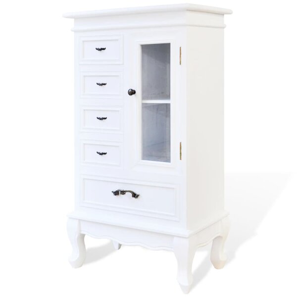 vidaXL Armoire avec 5 tiroirs et 2 étagères Blanc