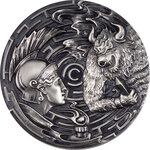 Monnaie THESEUS AND THE MINOTAUR Evil Within 3 Oz Argent 20$ Palau 2021