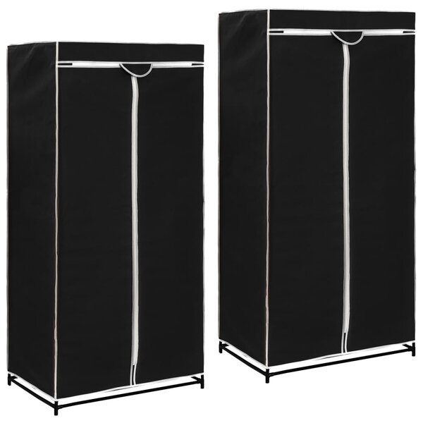 vidaXL 2 Pièces Garde-robes Noir 75x50x160 cm