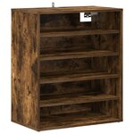vidaXL Meuble à chaussures Chêne fumé 60x35x70 cm Bois d'ingénierie