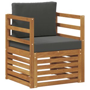 vidaXL Canapé d’extérieur Bois d'acacia massif et polyester Naturel
