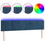 vidaXL Tête de lit à LED Bleu foncé 180x5x78/88 cm Velours