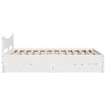vidaXL Cadre de lit avec tiroirs blanc 135x190 cm bois de pin massif