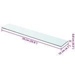 vidaXL Panneaux d'étagère 2 Pièces Verre Transparent 70x12 cm
