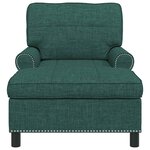 vidaXL Chaise longue avec coussin Vert foncé 91 x 157 x 91 cm tissu