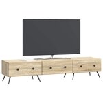 vidaXL Meuble TV Chêne Sonoma 147 x 34 5 x 30 cm Bois d'ingénierie
