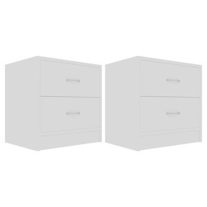 vidaXL Tables de chevet 2 Pièces Blanc 40x30x40 cm Bois d'ingénierie