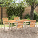 vidaXL Table à manger d'extérieur Marron Bois de teck solide