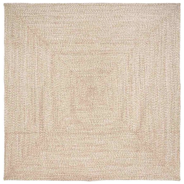 vidaXL Tapis Naturel et blanc 240 x 240 cm Jute