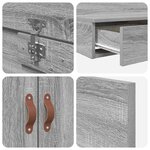 vidaXL Cadre de lit avec rangement avec tiroir Gris Sonoma 180 cm