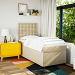 vidaXL Sommier à lattes de lit avec matelas Crème 80x200 cm Tissu