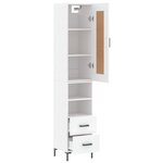 vidaXL Buffet haut Blanc 34 5x34x180 cm Bois d'ingénierie