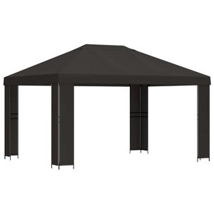 vidaXL Pavillon 4 × 3 m Anthracite Polyester et Acier 190 gsm
