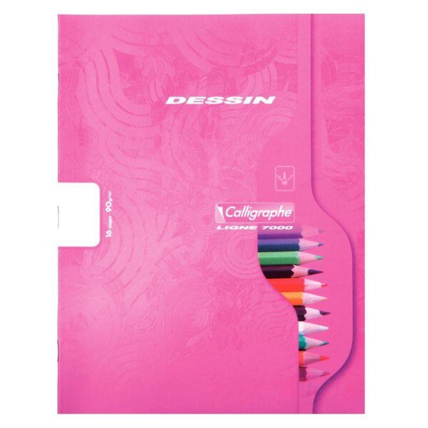Cahier 17x22 16 pages réglure unie de dessin papier 90g