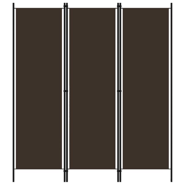 vidaXL Cloison de séparation 3 panneaux Marron 150x180 cm