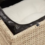 vidaXL Canapé de jardin avec coussins 3 places beige résine tressée