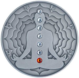 Pièce de monnaie en Argent 2000 Francs g 62.2 (2 oz) Millésime 2021 Chakra MULADHARA