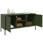 vidaXL Meuble TV vert olive 100 5x39x50 5 cm acier