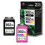 302XL - Pack 2 cartouches noir et couleur HP 302 XL compatibles DeskJet 2630 3630