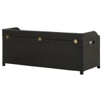 vidaXL Banc de rangement de jardin 120 cm Résine tressée Noir