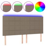vidaXL Tête de lit à LED Taupe 200x5x118/128 cm Tissu