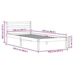 vidaXL Cadre de lit Blanc 220 x 100 cm Bois massif en pin