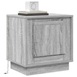 vidaXL Cabinet de chevet Gris 44 x 34 5 x 45 cm Bois d'ingénierie