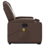 vidaXL Fauteuil inclinable de massage Marron Similicuir