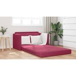 vidaXL Canapé-Lit Rouge bordeaux 124 x 204 x 61 cm Velours
