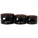 vidaXL Tables de bar forme tambour 3 Pièces bois massif de récupération