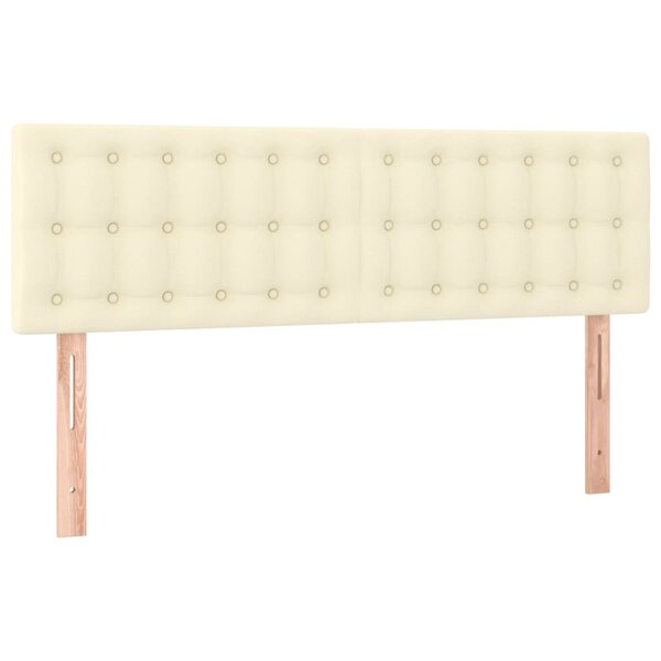 vidaXL Têtes de lit 2 Pièces Crème 72x5x78/88 cm Similicuir