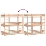 vidaXL Lit superposé triple sans matelas 90x200 cm bois de pin massif