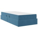 vidaXL Lit avec rangement et matelas Bleu foncé 90 x 200 cm Velours