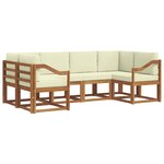 vidaXL Ensemble de canapés d'extérieur 6 pc Naturel et Crème