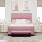 vidaXL Lit Box Spring avec Matelas & Banc Rose 160x200 cm Velours