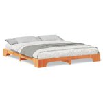 vidaXL Cadre de lit surélevé avec stockage Marron Bois massif en pin