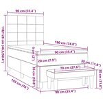 vidaXL Sommier à lattes de lit avec matelas Taupe 90x190 cm Tissu