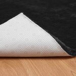 vidaXL Tapis en Fourrure Synthétique de Lapin Noir 160 x 160 cm