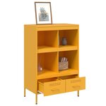 vidaXL Buffet haut jaune moutarde 68x39x101 5 cm acier