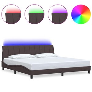 vidaXL Cadre de lit sans matelas marron foncé 200x200 cm tissu