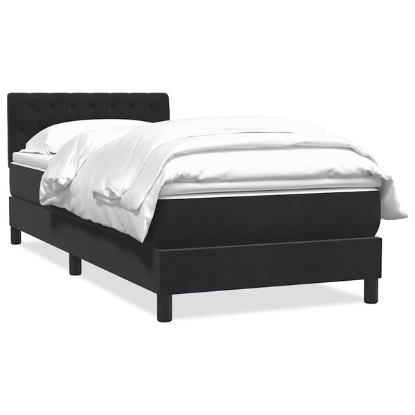 vidaXL Sommier à lattes de lit avec matelas noir 80x220 cm velours