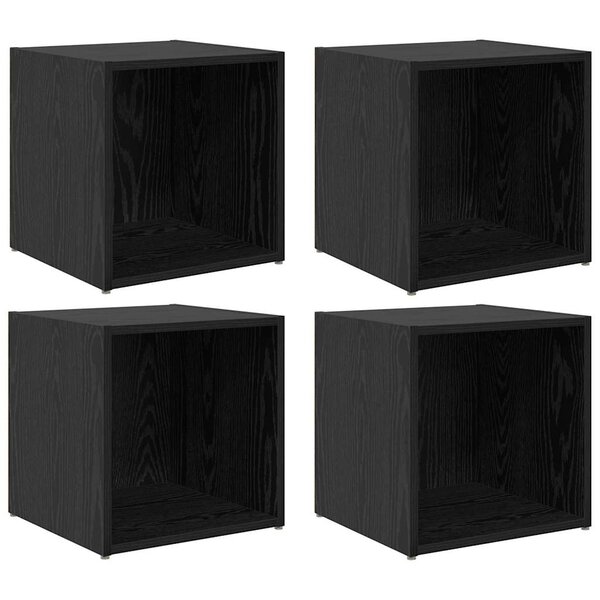 vidaXL Ensemble meuble TV Montage mural 4 Pièces Noir 37 x 35 x 37 5 cm