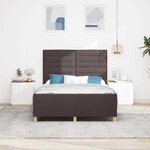 vidaXL Cadre de lit avec tête de lit Marron foncé 140 x 200 cm tissu