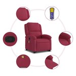 vidaXL Fauteuil de massage inclinable Rouge bordeaux Velours