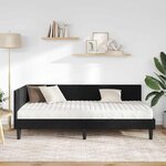 vidaXL Cadre de lit d'angle avec matelas 2 pc Noir 80 x 200 cm Velours