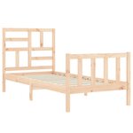 vidaXL Cadre de lit avec tête de lit 90x200 cm bois massif